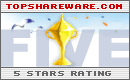 Top score of 5 stars on topshareware.com