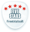 Top score of 5 stars on freetrialsoft.com